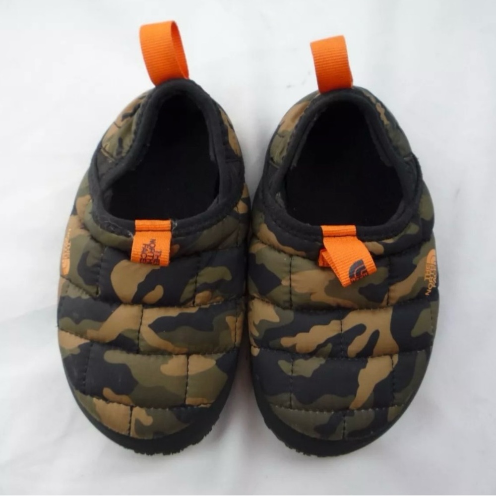 The North Face Green and Orange Slippers Cozy Slip-On Comfort
